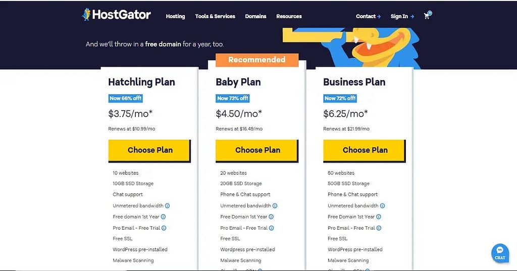 Hostgator Hosting Plans